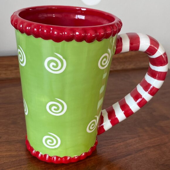 Pier 1 Jingle All the Way Mug Ringing Bell Tall Christmas Coffee Cup Dolomite - Picture 3 of 10
